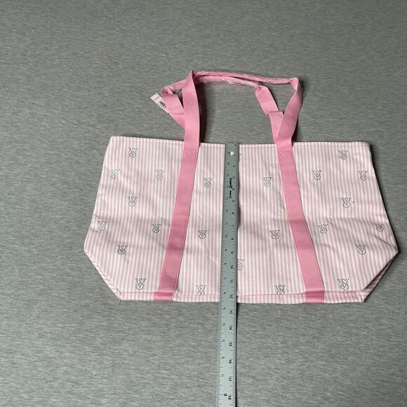 Victoria’s Secret Heritage Stripe Rhinestone Embellished Canvas Tote Bag - Picture 5 of 10